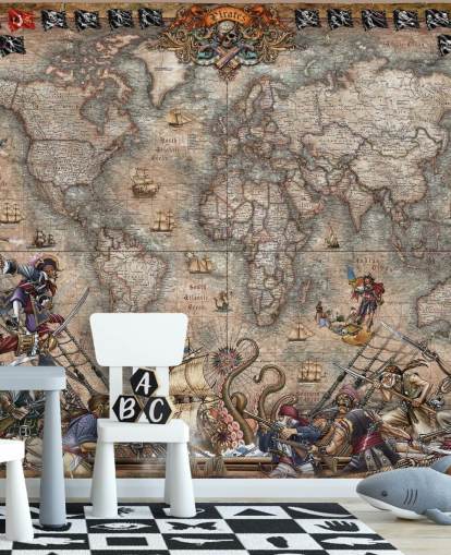 pirates map mural pirates map mural