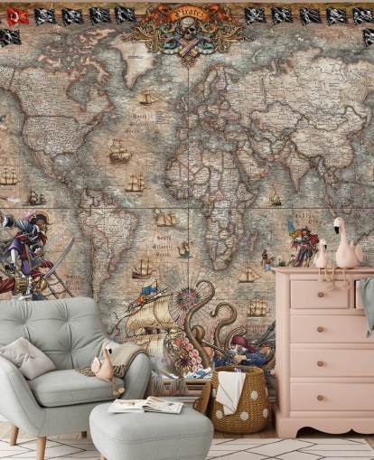 mural do mapa de piratas mural do mapa de piratas