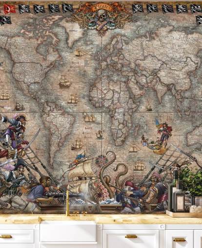 mural do mapa de piratas