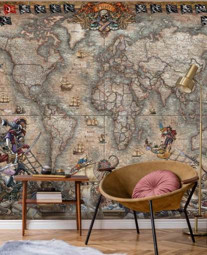 pirates map mural