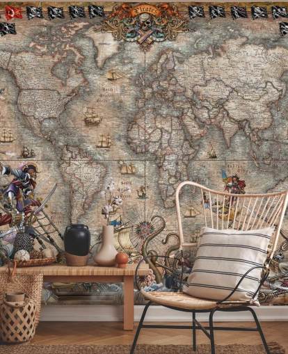 pirater karta väggmålning pirater karta väggmålning