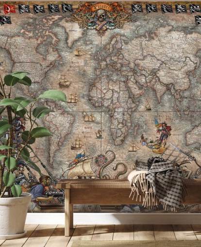 pirates map mural pirates map mural