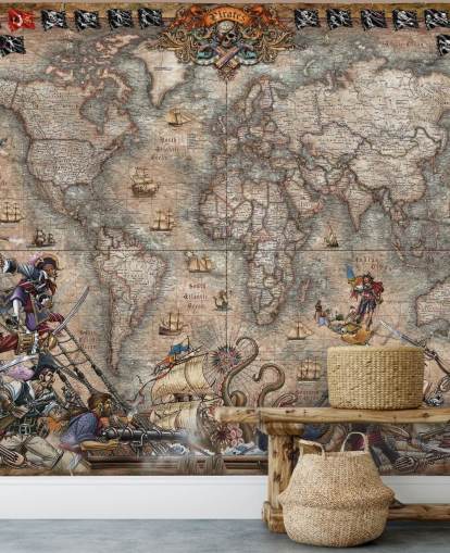 pirates map mural