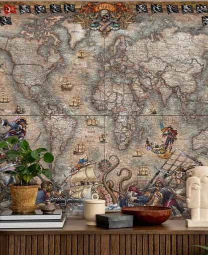 pirates map mural