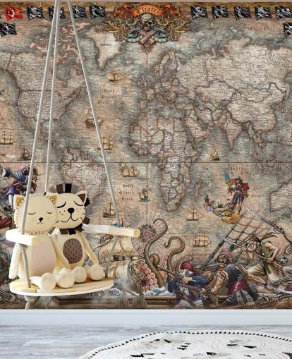 pirates map mural
