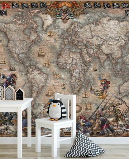 pirates map mural