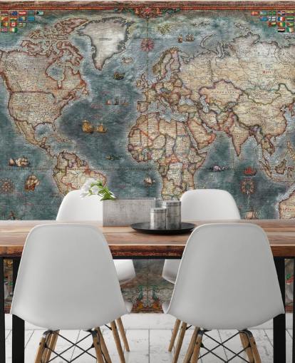 cartina murale vecchio stile