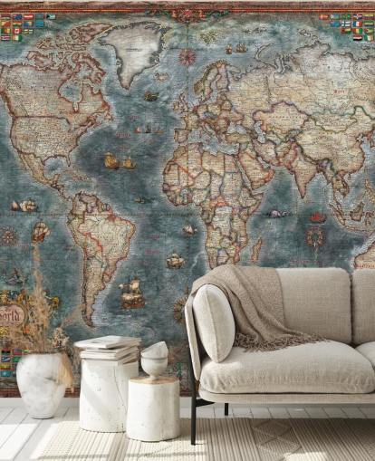 old style map mural old style map mural