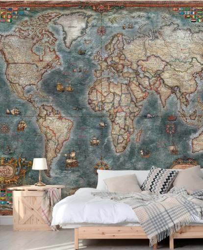 old style map mural old style map mural