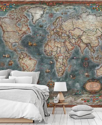 old style map mural old style map mural