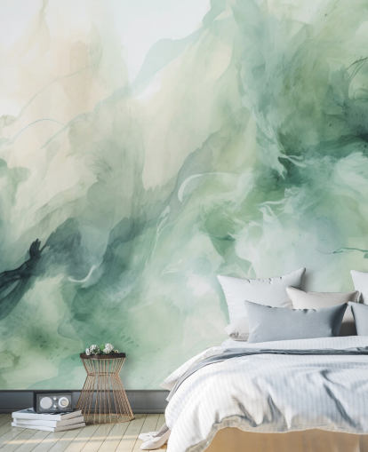 Papier peint aquarelle Liquid Sage Smoke