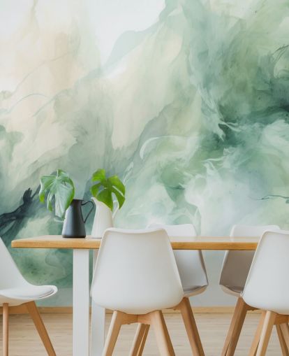 Liquid sage smoke watercolour wallpaper mural Liquid sage smoke watercolour wallpaper mural