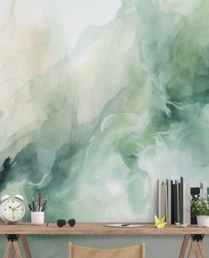 Papier peint aquarelle Liquid Sage Smoke