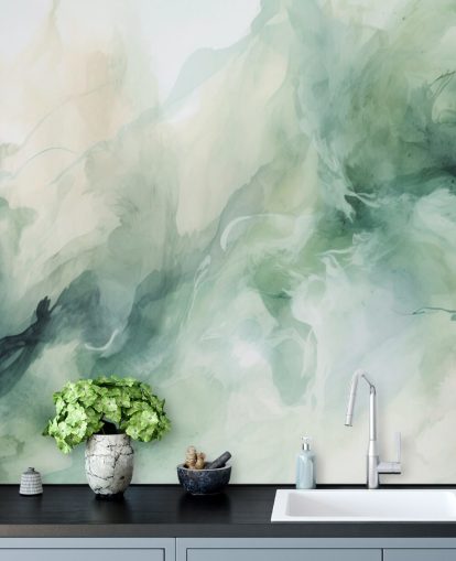 mural de papel pintado en acuarela con humo de salvia líquida mural de papel pintado en acuarela con humo de salvia líquida