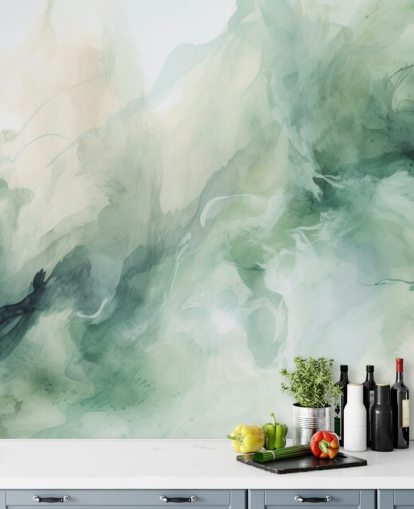 Papier peint aquarelle Liquid Sage Smoke