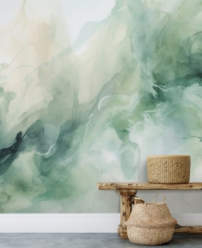 Papier peint aquarelle Liquid Sage Smoke