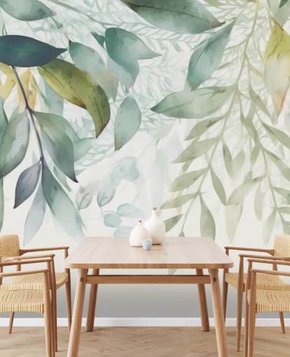 Hanging Leaves Painting wallpaper mural Hanging Leaves Painting wallpaper mural