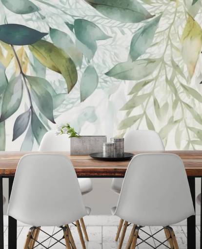 Papier peint mural Hanging Leaves Painting