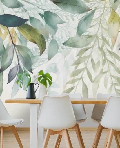 Carta da parati murale Hanging Leaves Painting