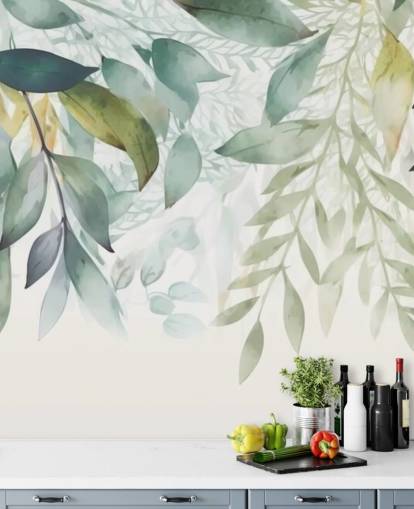 Papier peint mural Hanging Leaves Painting Papier peint mural Hanging Leaves Painting