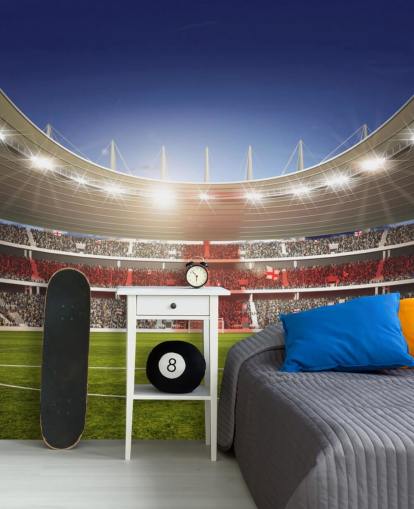 Decorazione murale con lo stadio di calcio con la bandiera dell'Inghilterra
