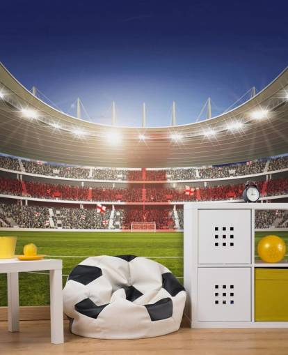 Decorazione murale con lo stadio di calcio con la bandiera dell'Inghilterra