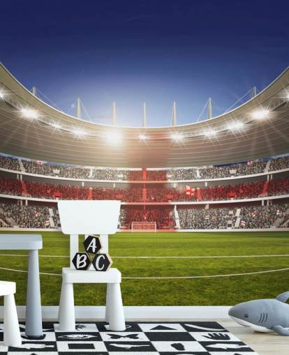Football Stadium with England Flag mural