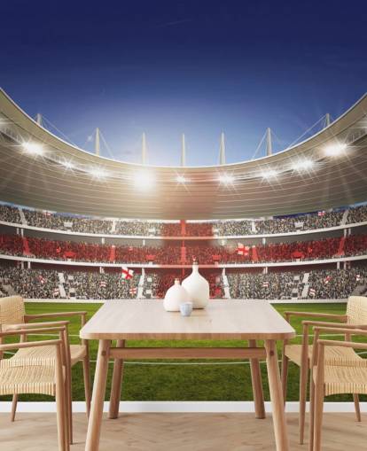 Wandbild Fußballstadion mit England-Flagge