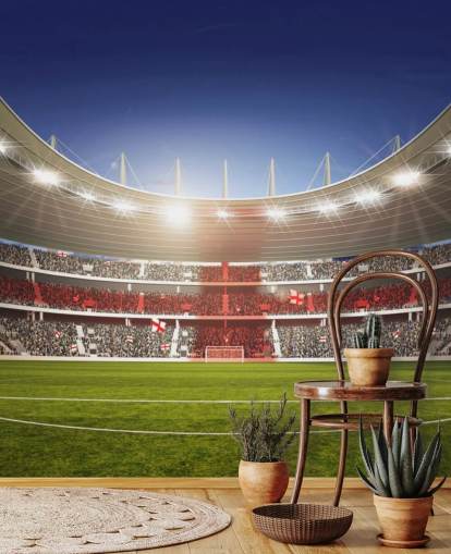 Football Stadium with England Flag mural