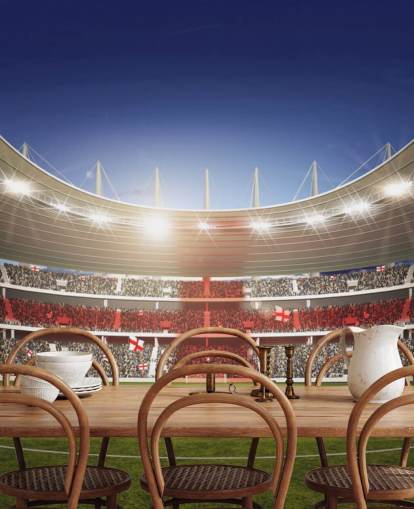 Wandbild Fußballstadion mit England-Flagge