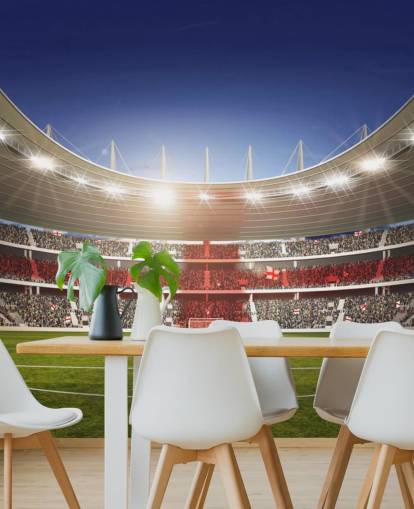 Fotballstadion med England Flag veggmaleri