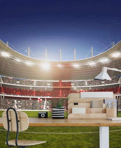 Peinture murale du stade de football avec le drapeau de l'Angleterre