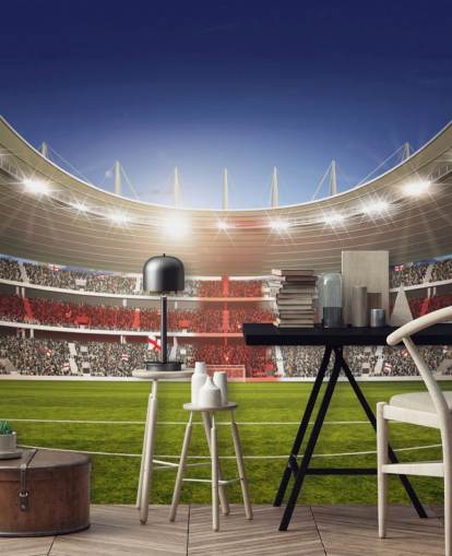 Football Stadium with England Flag mural Football Stadium with England Flag mural