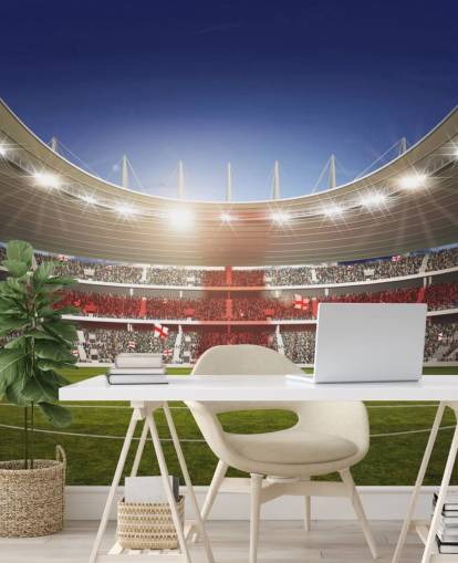 Fotbollsstadion med England Flag väggmålning Fotbollsstadion med England Flag väggmålning