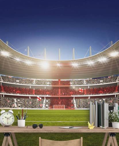 Football Stadium with England Flag mural