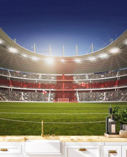 Football Stadium with England Flag mural
