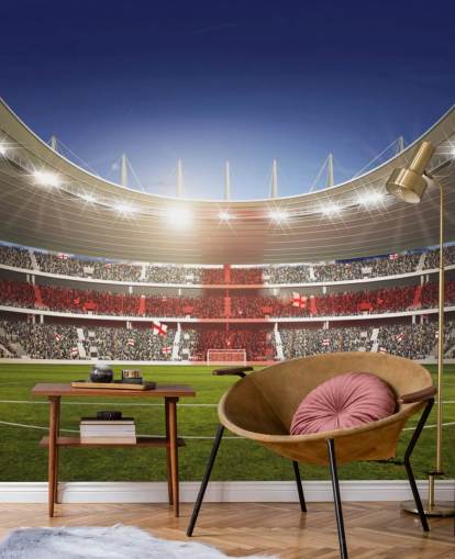 Football Stadium with England Flag mural