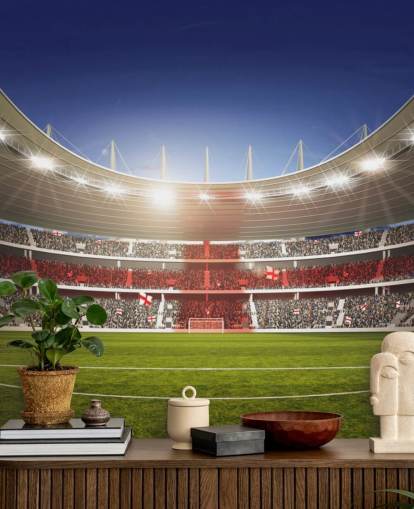 Football Stadium with England Flag mural