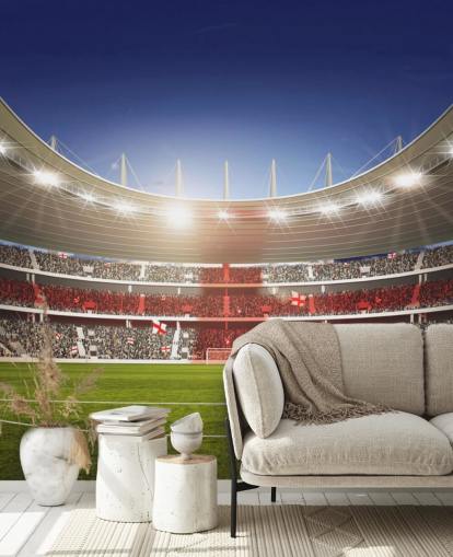 Football Stadium with England Flag mural