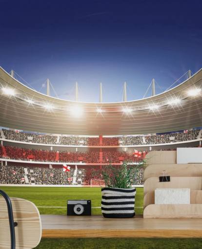 Football Stadium with England Flag mural Football Stadium with England Flag mural