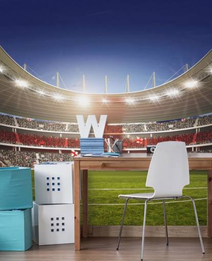 Decorazione murale con lo stadio di calcio con la bandiera dell'Inghilterra