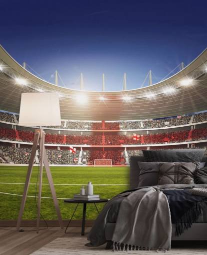 Football Stadium with England Flag mural