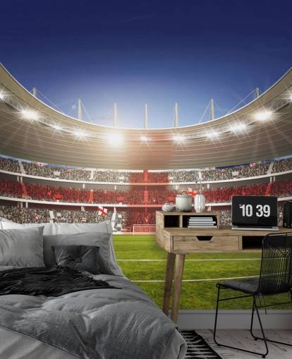 Jalkapallostadion Englannin lipun seinämaalauksella