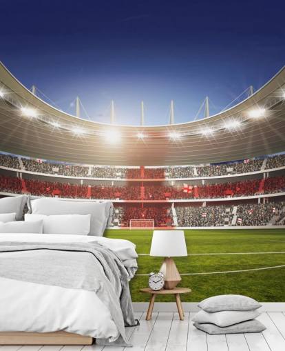 Football Stadium with England Flag mural