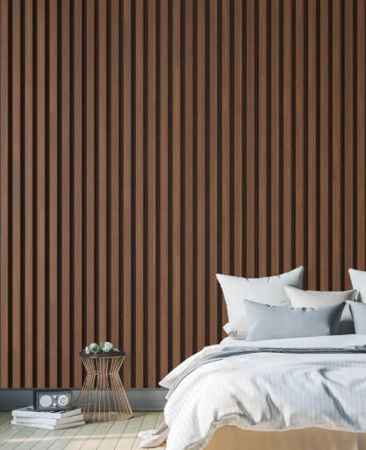oak effect wooden slat wallpaper