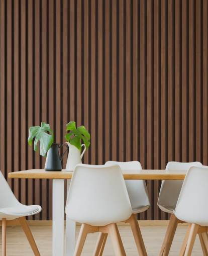 oak effect wooden slat wallpaper