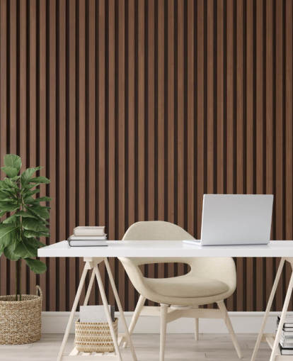 papel pintado de listones de madera con efecto roble