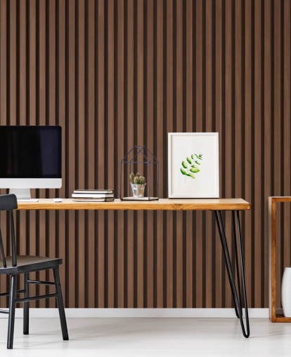 oak effect wooden slat wallpaper