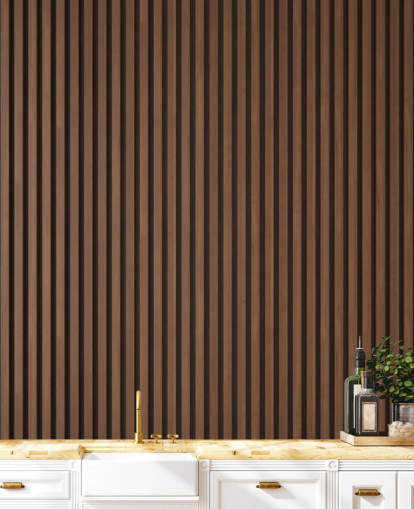 oak effect wooden slat wallpaper