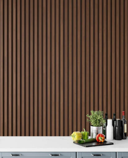 carta da parati a doghe in legno effetto rovere